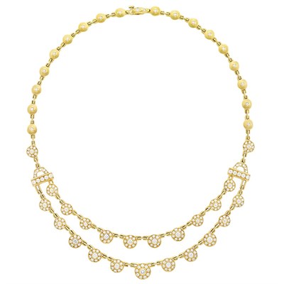 Lot 76 - Gold and Diamond Necklace
