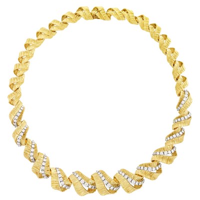 Lot 230 - Gold and Diamond Necklace, France