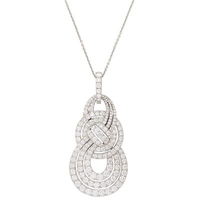 Lot 169 - White Gold and Diamond 'Entanglement' Pendant with Chain, Garrard