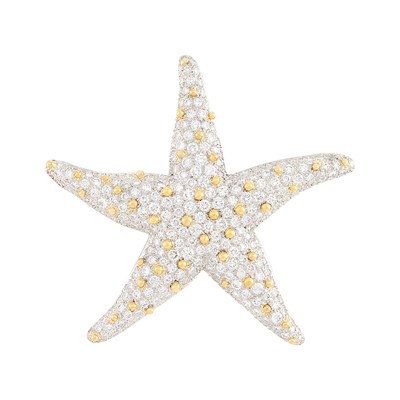 Lot 395 - Platinum, Gold and Diamond Starfish Brooch, Oscar Heyman Brothers