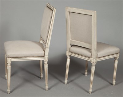 Lot 389 - Set of Twelve Louis XVI Style Gray Painted...