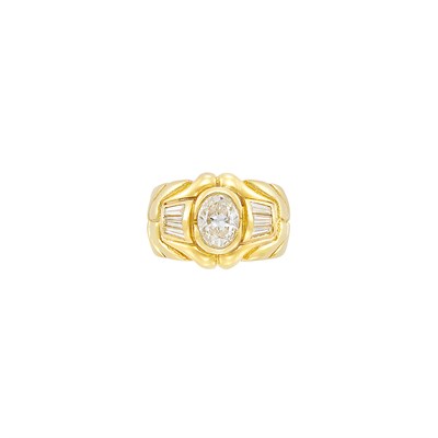 Lot 54 - Wide Gold and Diamond Ring