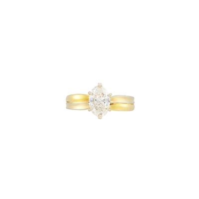 Lot 345 - Two-Color Gold and Diamond Ring
