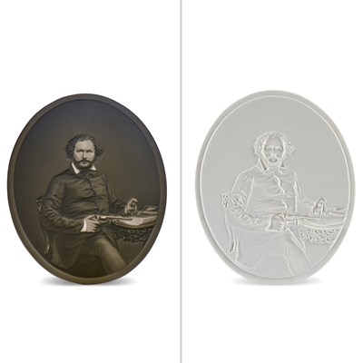 Lot 485 - [COLT, SAMUEL] Lithophane Portrait of Samuel...