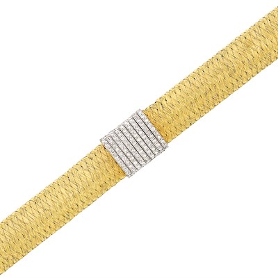 Lot 259 - Two-Color Gold and Diamond Bracelet, Roberto Coin