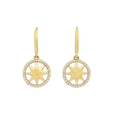 Lot 255 - Pair of Gold and Diamond Star Pendant-Earrings, Tiffany & Co., Paloma Picasso