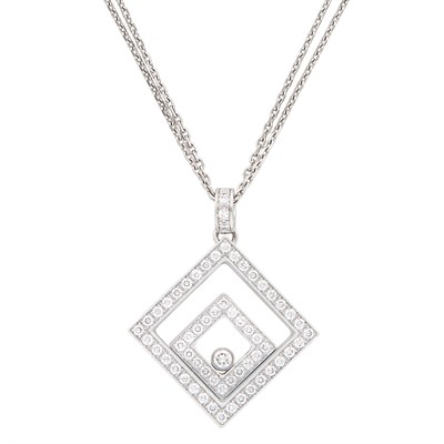 Lot 159 - White Gold and Diamond 'Happy Spirit' Pendant with Chain, Chopard