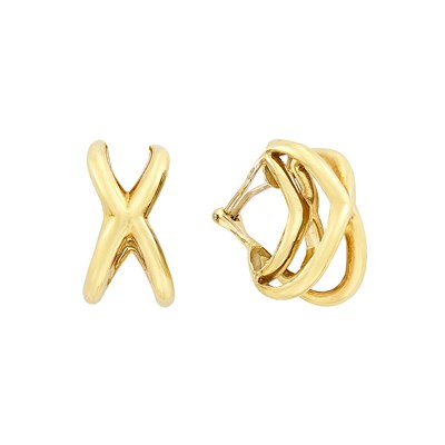 Lot 256 - Pair of Gold Earclips, Tiffany & Co.