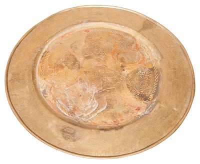 Lot 206 - Chinese Brass Charger Diameter 28 inches.