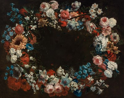 Lot 6 - Flemish School 17th Century A Wreath of...