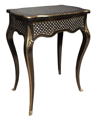 Lot 164 - Napoleon III Brass and Mother-of-Pearl Inlaid...