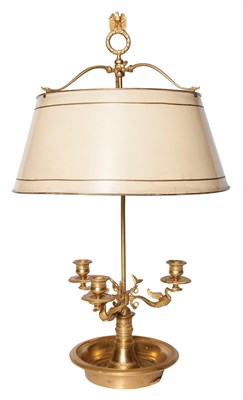 Lot 170 - Empire Style Gilt-Metal Three-Light Bouillotte...