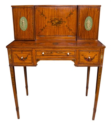 Lot 137 - Edwardian Polychrome Painted Satinwood Lady's...
