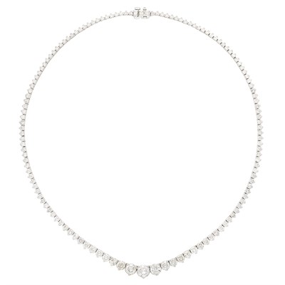 Lot 469 - White Gold and Diamond Necklace