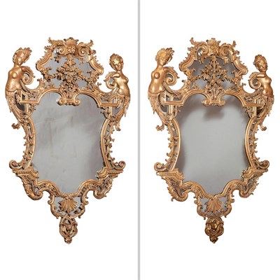 Lot 135 - Pair of Régence Style Giltwood Mirrors Height...