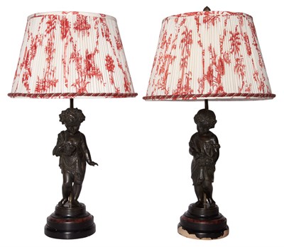 Lot 127 - Pair of Patinated-Bronze Figures of Children...