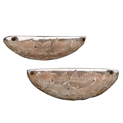 Lot 369 - Graduated Pair of R. Lalique Molded Glass...