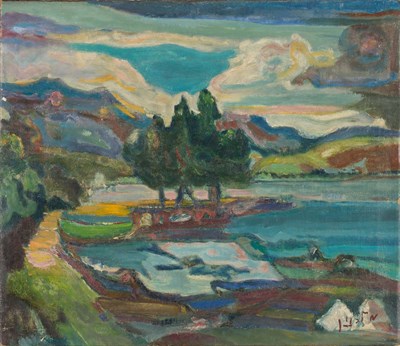Lot 74 - Mordechai Levanon Israeli, 1901-1968 Landscape...