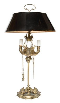 Lot 165 - Middle Eastern Brass Oil Lamp Electrified....