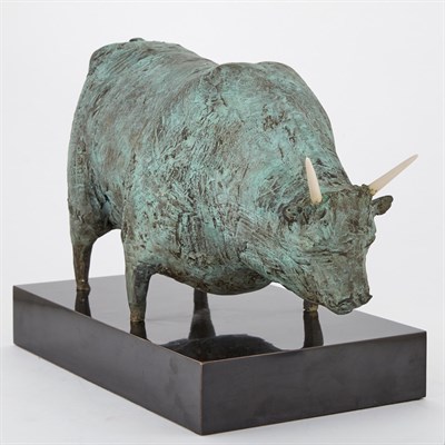 Lot 118 - Immi Storrs American, b. 1945 Bull Signed I C...