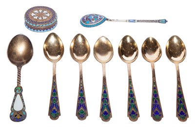 Lot 270 - Group of Russian and Soviet Silver and Enamel...