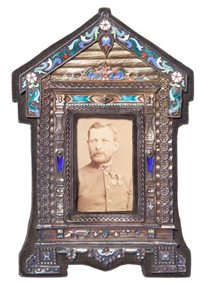 Lot 269 - Silver and Enamel Izbushka Photograph Frame...