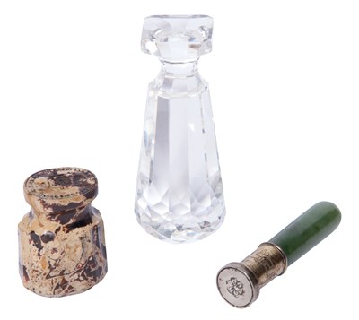Lot 303 - Group of Three Russian Hardstone Hand Seals...