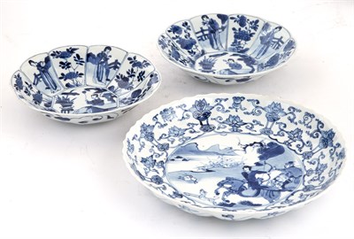 Lot 49 - Three Chinese Blue and White Glazed Porcelain...