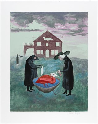 Lot 32 - Leonora Carrington (1917-2011) BIRD BATH Color...