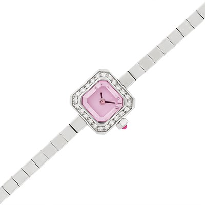 Lot 358 - Stainless Steel and Diamond 'Sugar Cube' Wristwatch, Corum