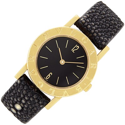 Lot 366 - Lady's Gold 'BVLGARI BVLGARI' Wristwatch, Bulgari