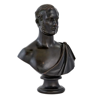 Lot 476 - Continental Patinated Bronze Bust of Albert,...