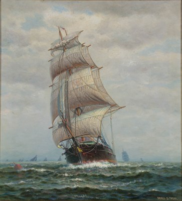 Lot 92 - James Gale Tyler American, 1855-1931 Ship at...