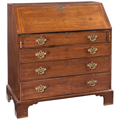Lot 488 - George III Mahogany Slant-Front Desk 18th...