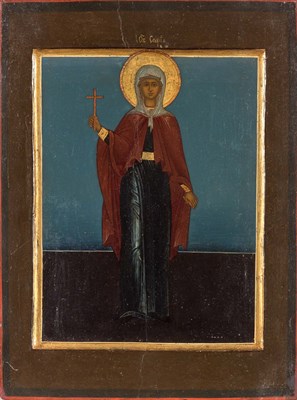 Lot 221 - Russian Icon of St. Sophia Height 10 1/2...