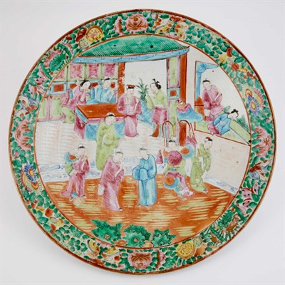 Lot 239 - Canton Rose Medallion Porcelain Punch Bowl and...