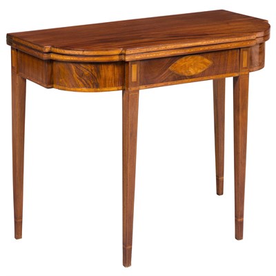 Lot 503 - Federal Inlaid Mahogany Fold-Over Card Table...