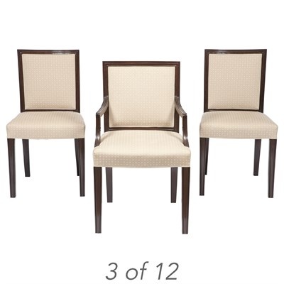Lot 281 - Set of Twelve Mahogany Stained Upholstered...