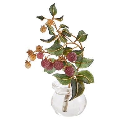 Lot 209 - Gold and Hardstone Study of Raspberries Zadora,...