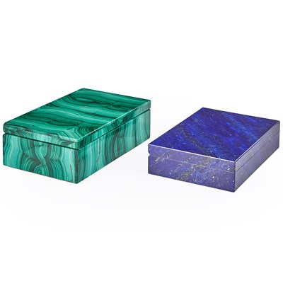 Lot 225 - Lapis Lazuli Veneered Table Box; Together with...