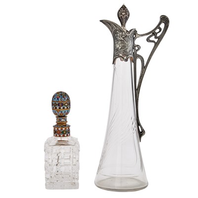Lot 190 - Continental Enameled Gilt-Metal Mounted Glass...
