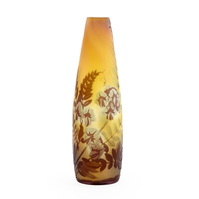 Lot 368 - Gallé Acid-Etched Cameo Glass Cabinet Bud Vase...