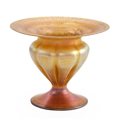 Lot 367 - Tiffany Gold Favrile Glass Floriform Footed...