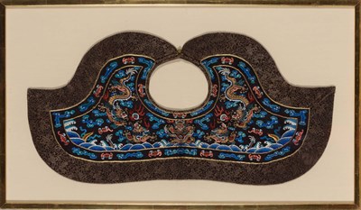 Lot 319 - Framed Chinese Silk Embroidered Collar Length...