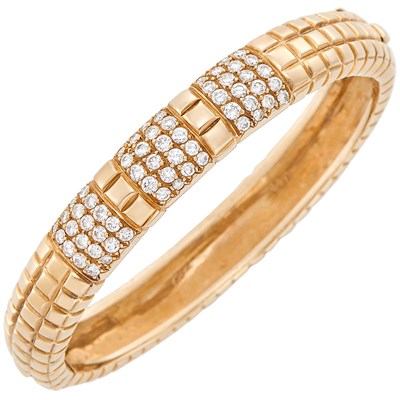 Lot 655 - Rose Gold and Diamond Bangle Bracelet, Van Cleef & Arpels, France