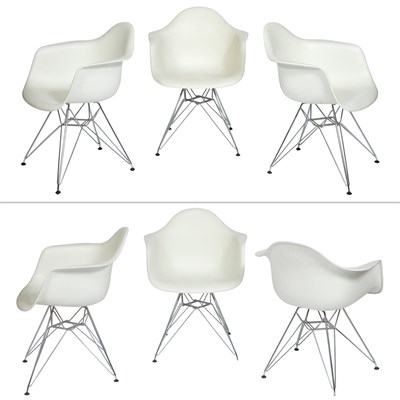 Lot 204 - Set of Six Molded Plastic and Chromed Metal...