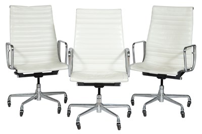 Lot 203 - Set of Three Eames Leather Upholstered...