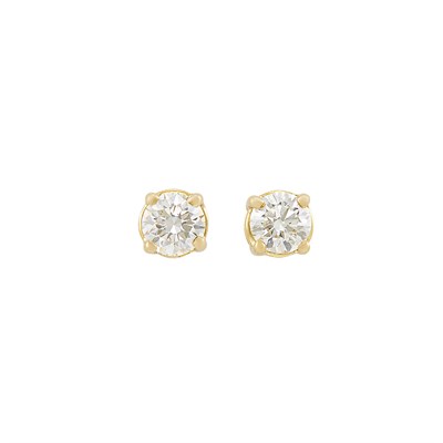 Lot 333 - Pair of Gold and Diamond Stud Earrings