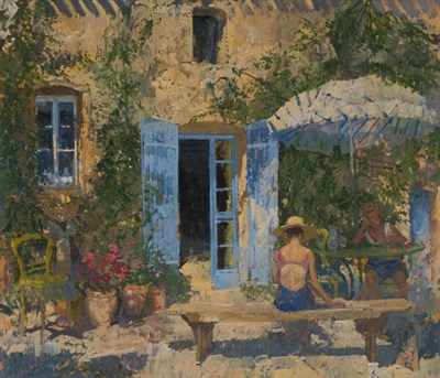 Lot 47 - Peter Kuhfeld English, b. 1952 Blue Shutters...