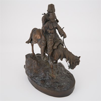 Lot 154 - Russian Bronze Group of a Cossack and...